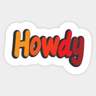 Howdy Colorful Typography Design Sticker